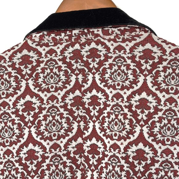 Palm Beach red Wh  Brocade  Tuxedo Prom Formal Jacket Vintage 70’s - Picture 5 of 15